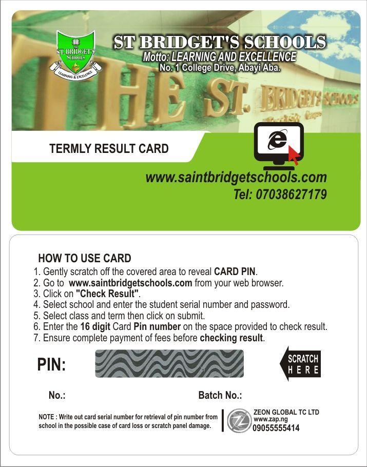 CALL HOPE ON 08128573925 TO PRINT PORTAL ACCESS SCRATCH CARDS
